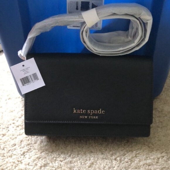 BNWT Kate Spade Black Convertible Chain Link Crossbody Bag - Picture 8 of 9